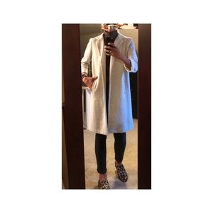 F21 Heather Grey Longline Jacket - Size Med